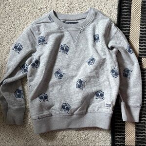 OshKosh B'gosh Gray Sweatshirt with Blue Tiger Print